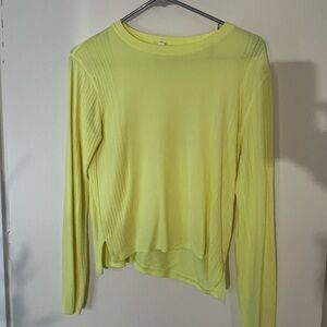 Lululemon Athletica Neon Yellow Long Sleeve Top